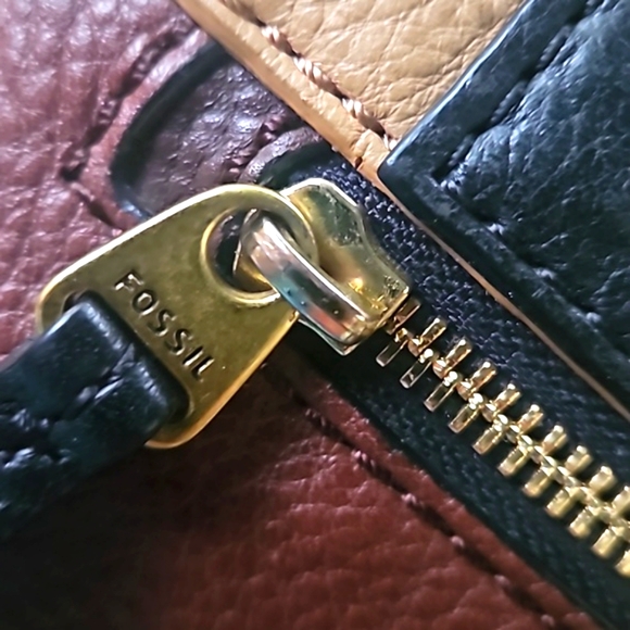 Fossil Erin tri- color leather satchel/crossbody bag - Picture 10 of 11